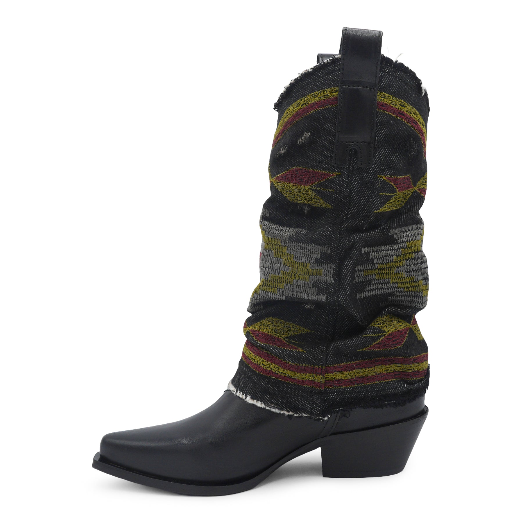 IZEL - Black /Denim Jeans Aztec Boot