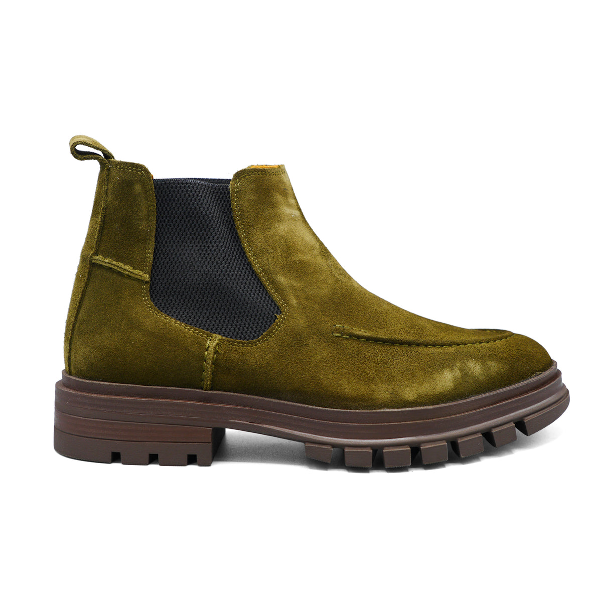 6658 - Military Green Suede Chelsea Boot