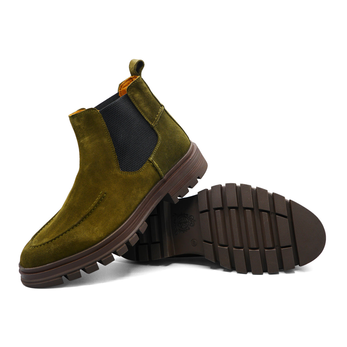 6658 - Military Green Suede Chelsea Boot