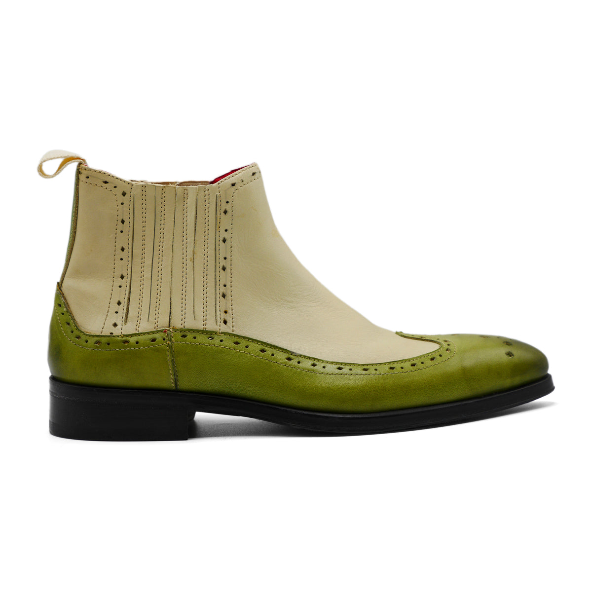 1365 - Green/ Beige Chelsea Brogue