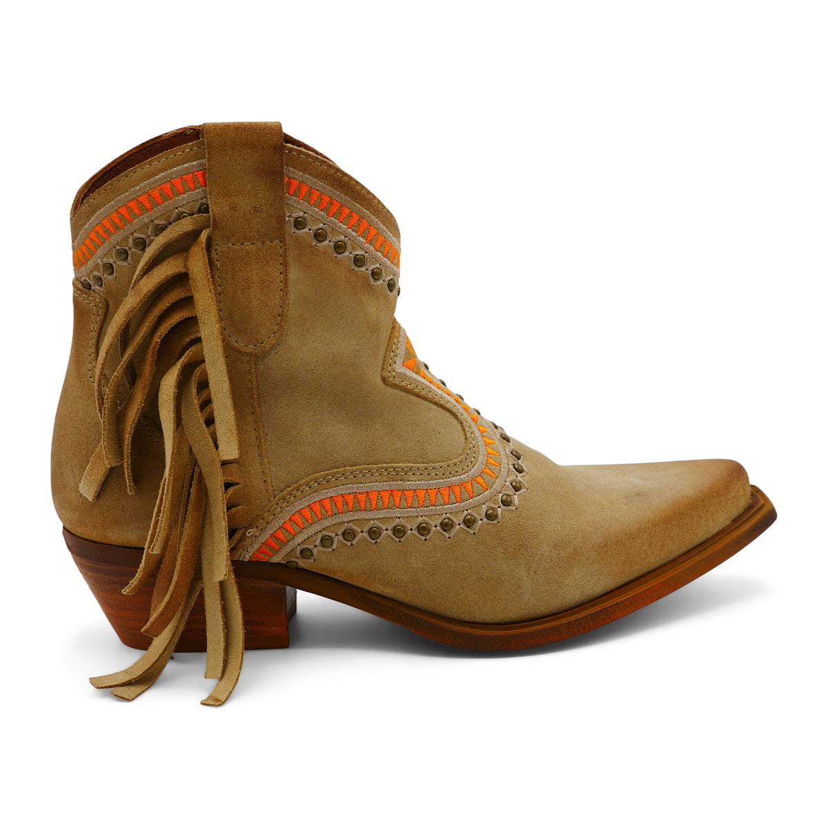 Apache05 - Beige/Arancino Ankle Western Side Tassel