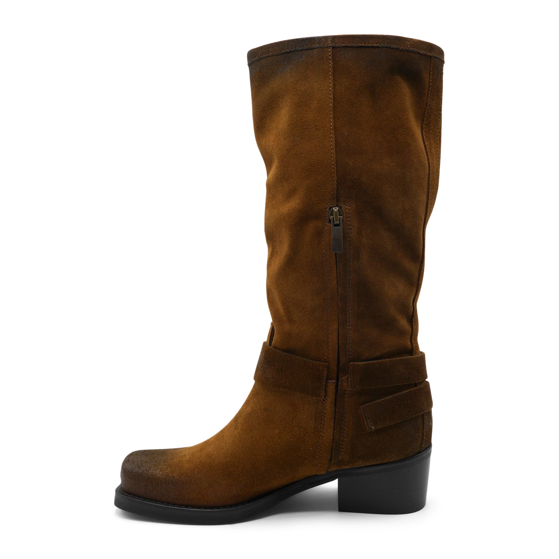 PX862 - TAN SUEDE 4 BUCKLES BIKER