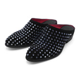 SAONA20C - Black Suede Rhinestones Sandal