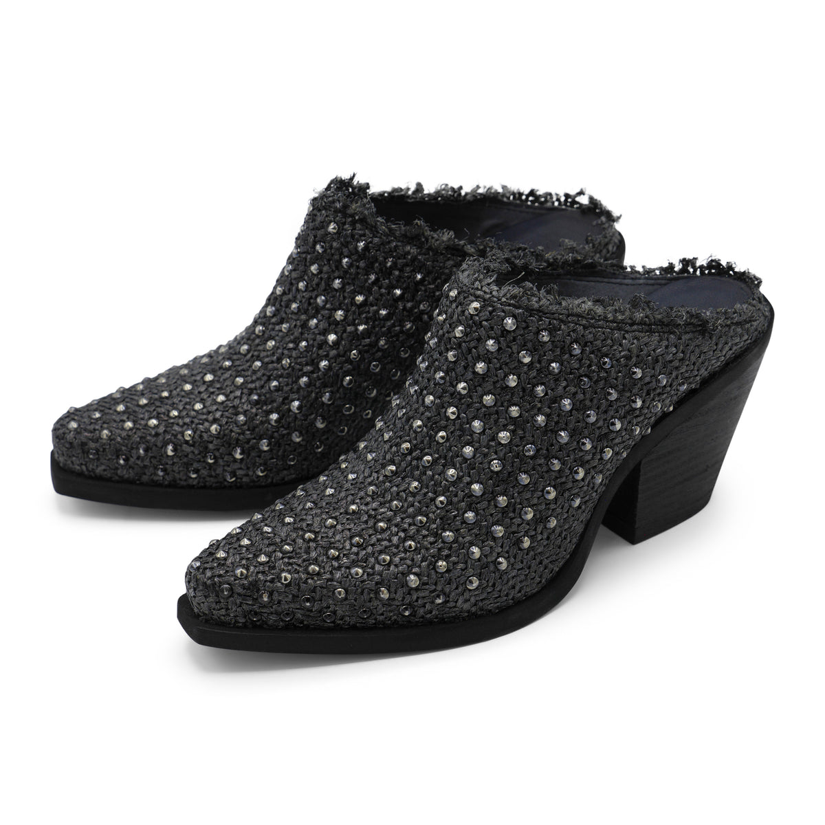 CAYO20 - Black Hessian Studded Sandal