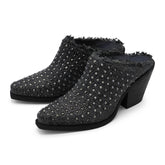 CAYO20 - Black Hessian Studded Sandal