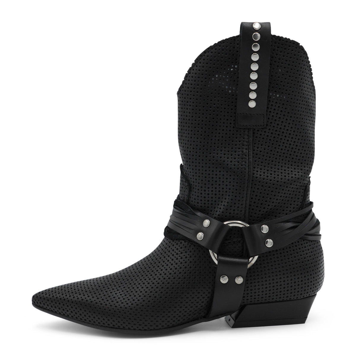 M6726M4 - Perforated leather Ankle Western Harness Boot