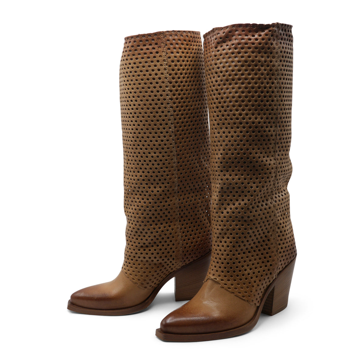 XD2009 - Light Taupe Knee High Perforated