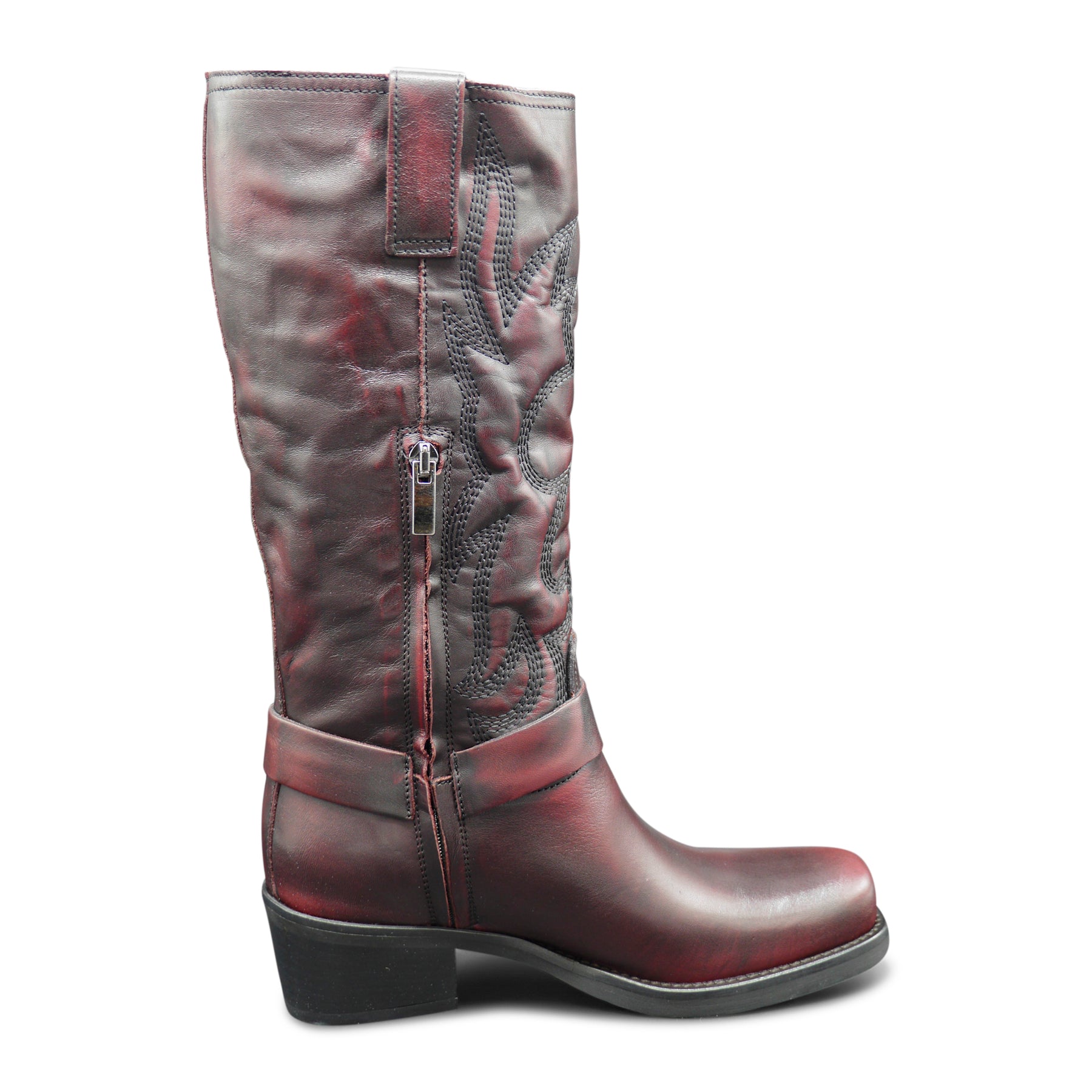 PX842 - Bordeaux Leather Biker