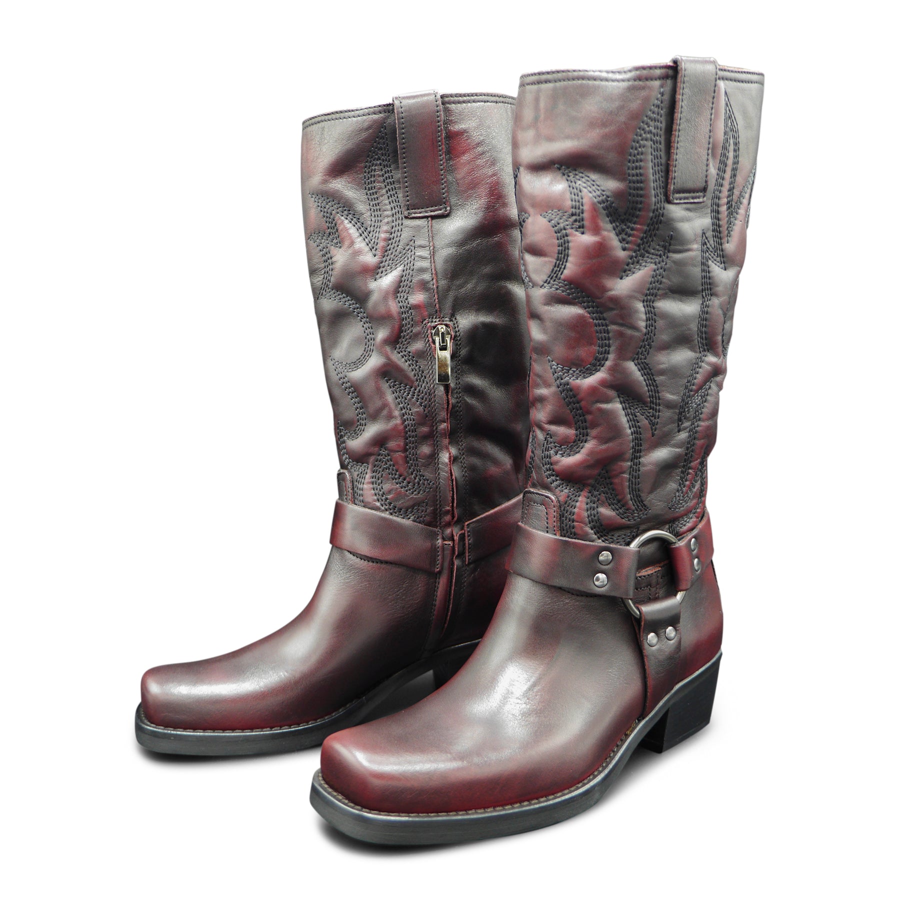 PX842 - Bordeaux Leather Biker