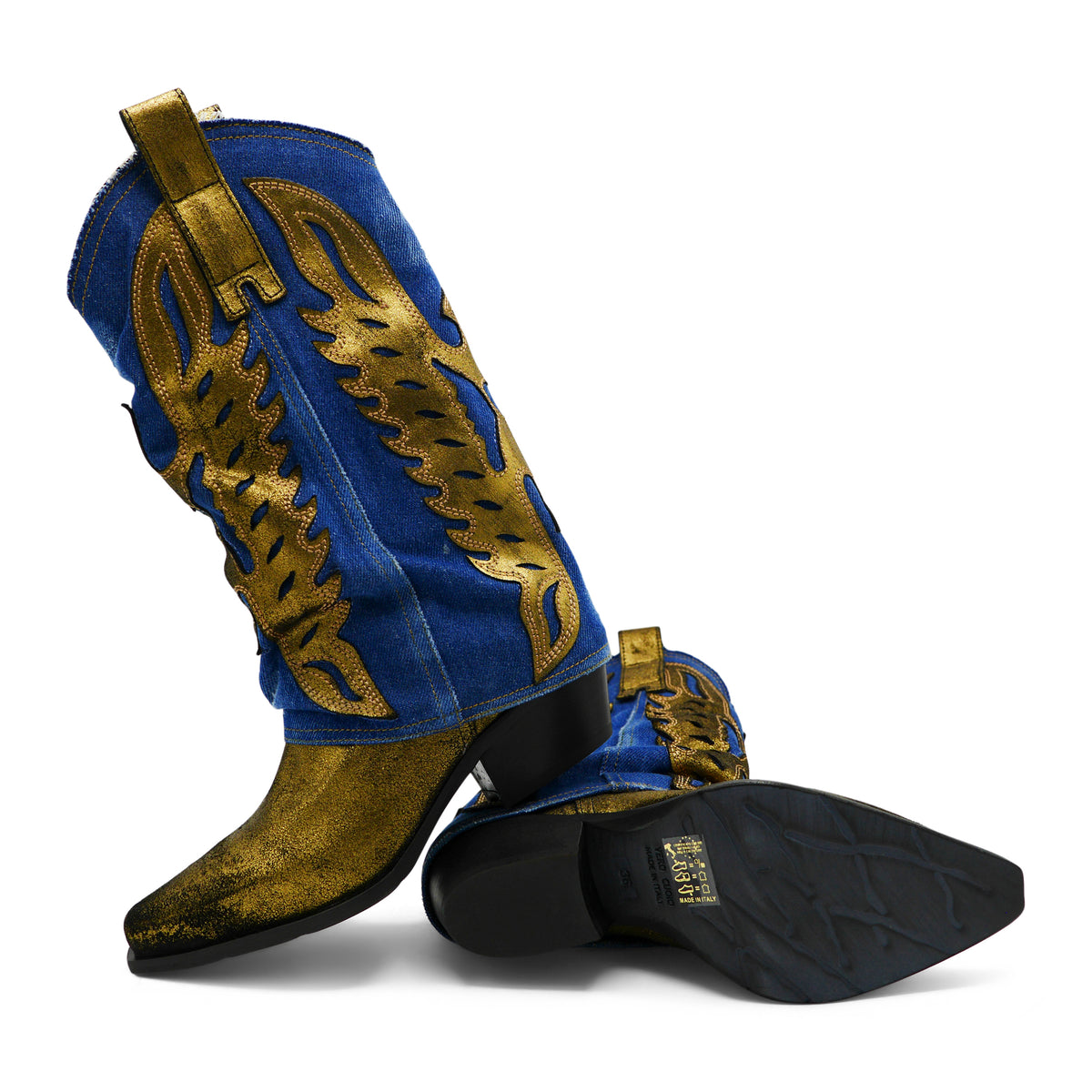 IZEL679 - Metallic Gold Eagle Jean