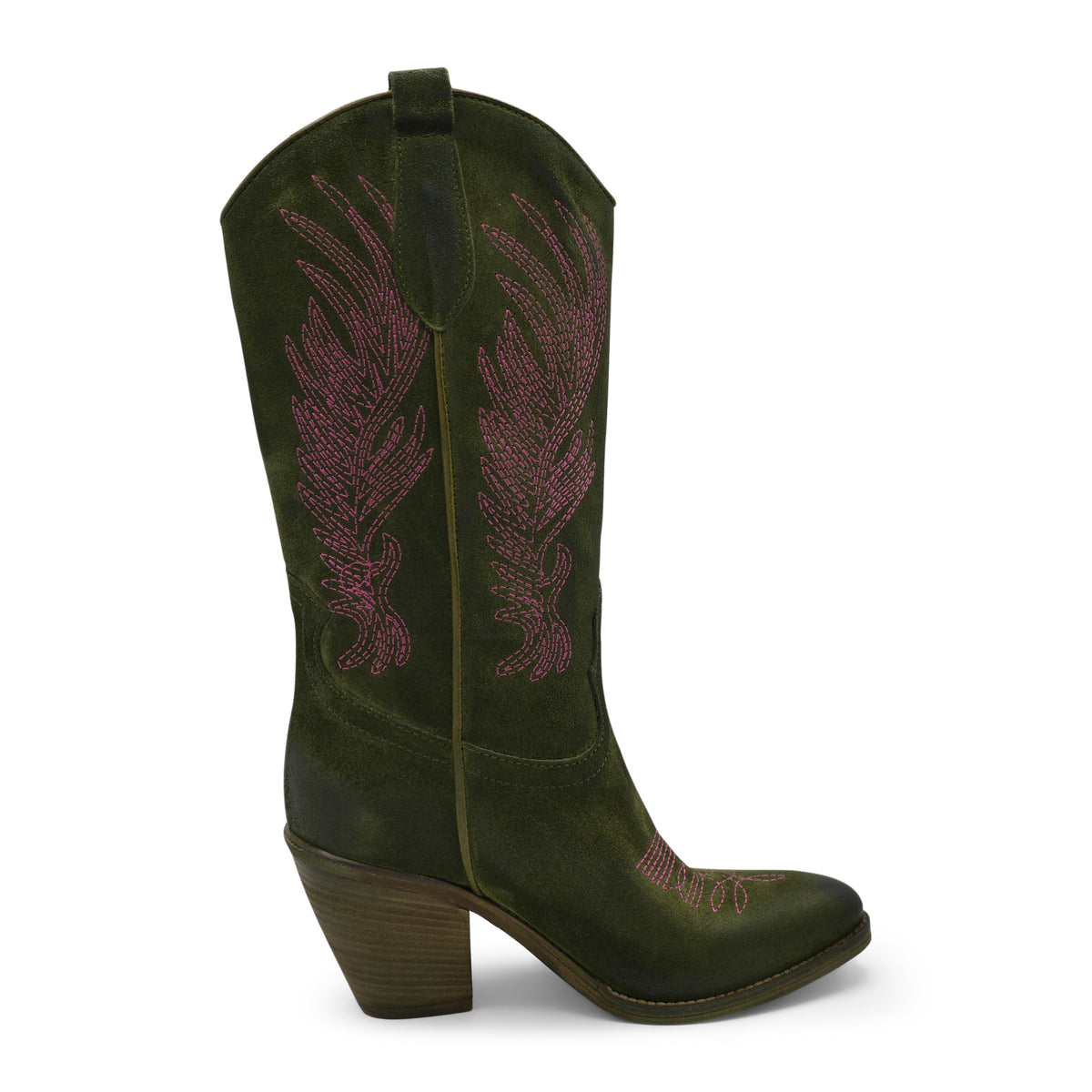 WEST01- Green Fuchsia Wings Cowboy