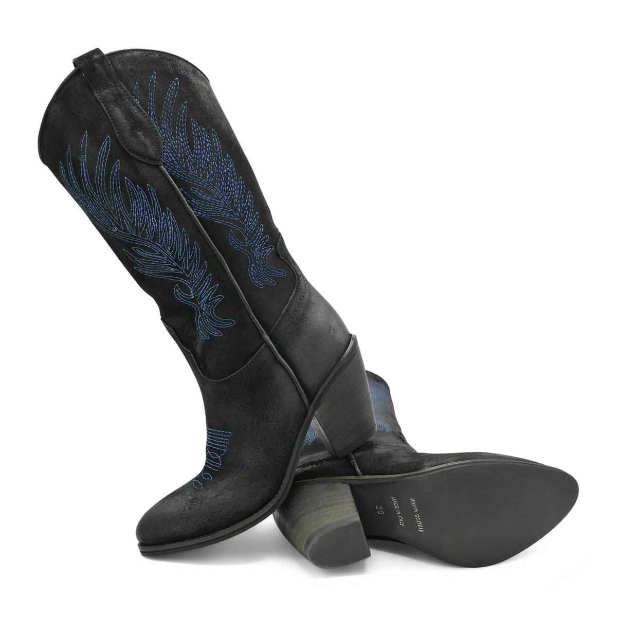WEST01- Black Blue Wings Cowboy