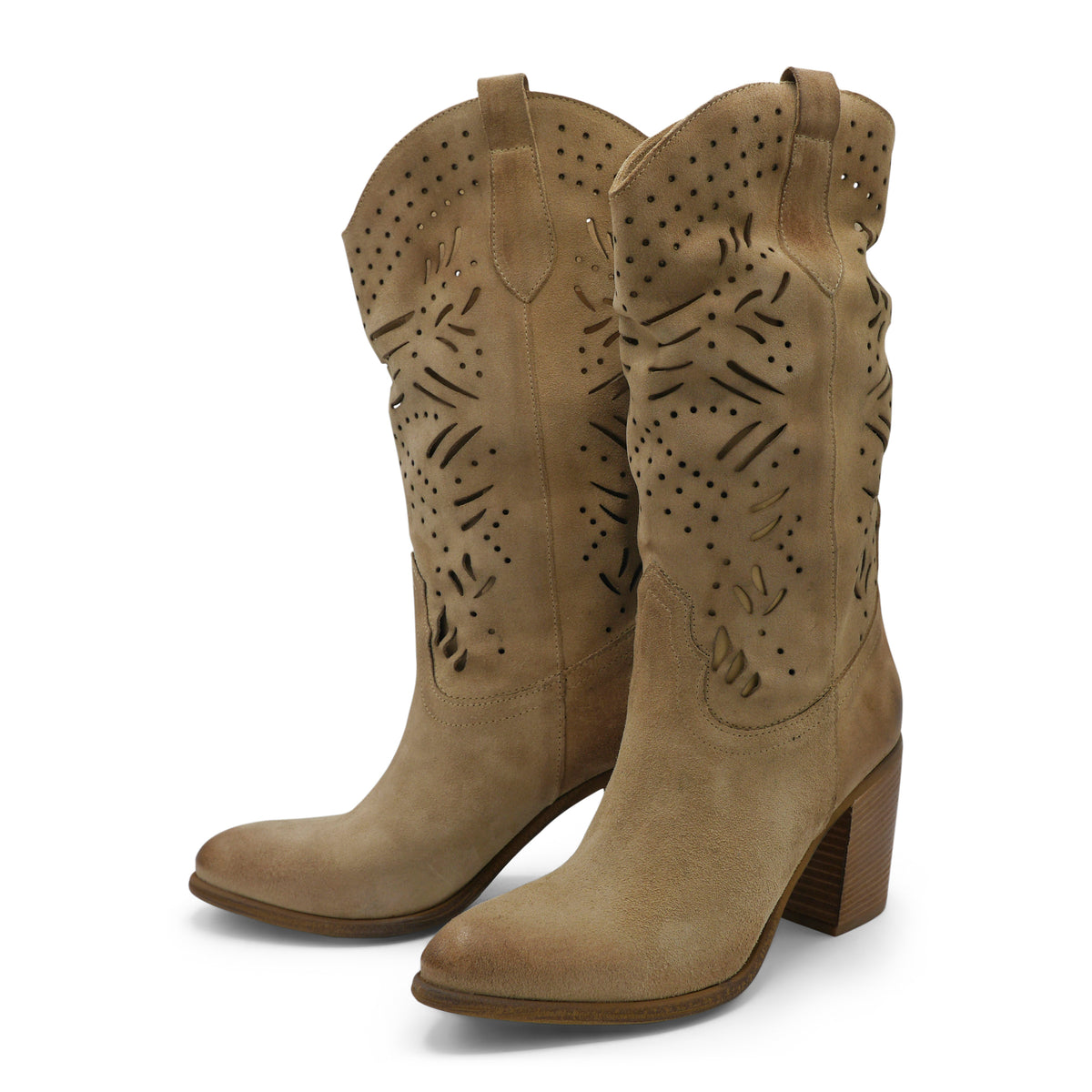 CARACUS - Beige Hand Lasered Boot