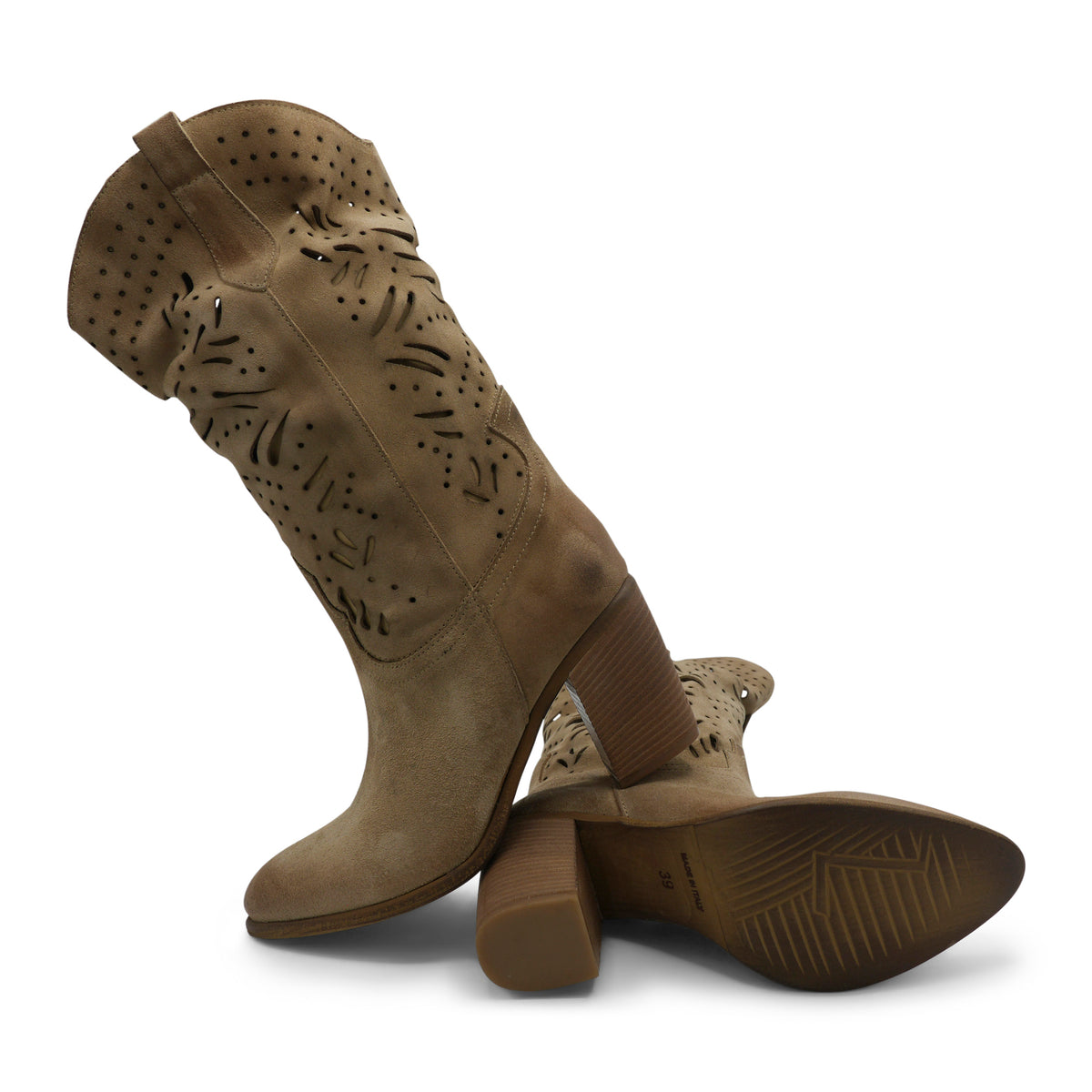 CARACUS - Beige Hand Lasered Boot