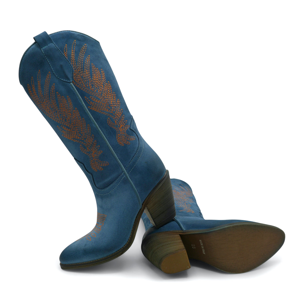 WEST01- Turquoise Orange Wings Cowboy