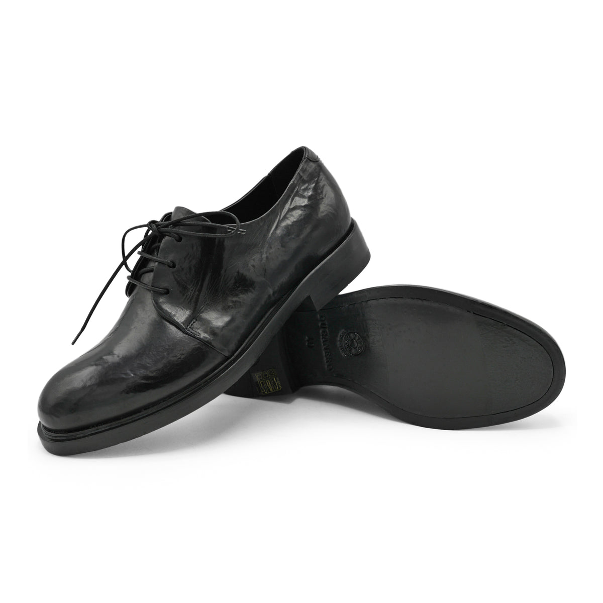 2167- Black Burnish Lace Up Shoe