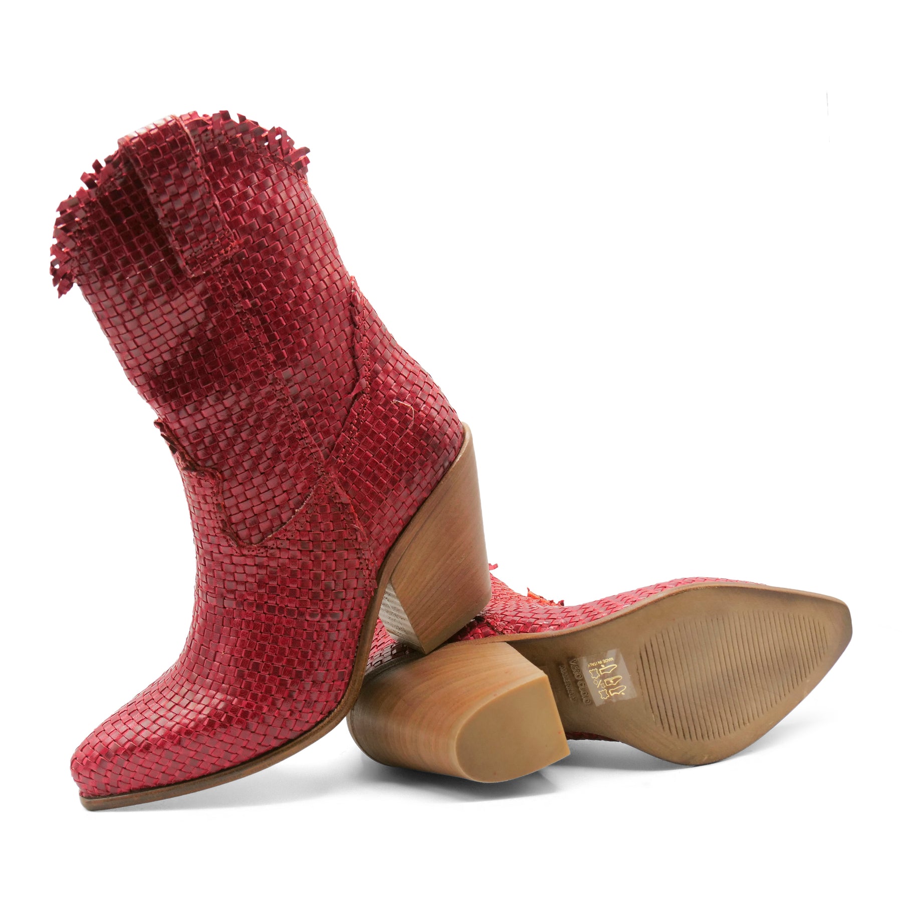 VT353 -Red Weave Leather