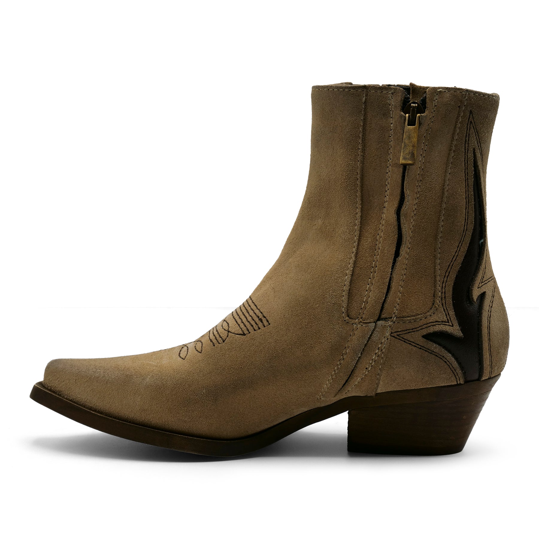 ZOELIE01 - Chocolate/ Lime Green Ankle