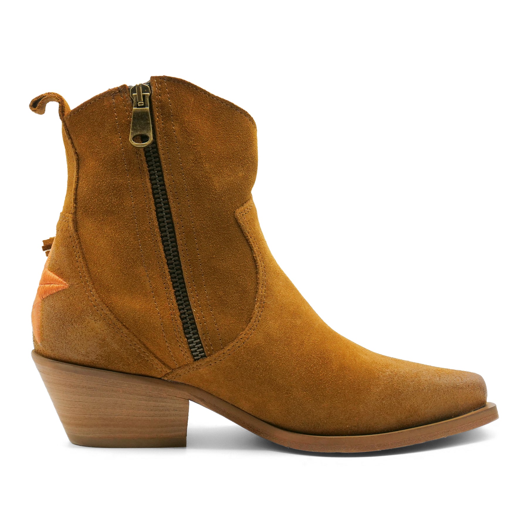 DX2430 - Tan Fringed / Orange Star Ankle Boot