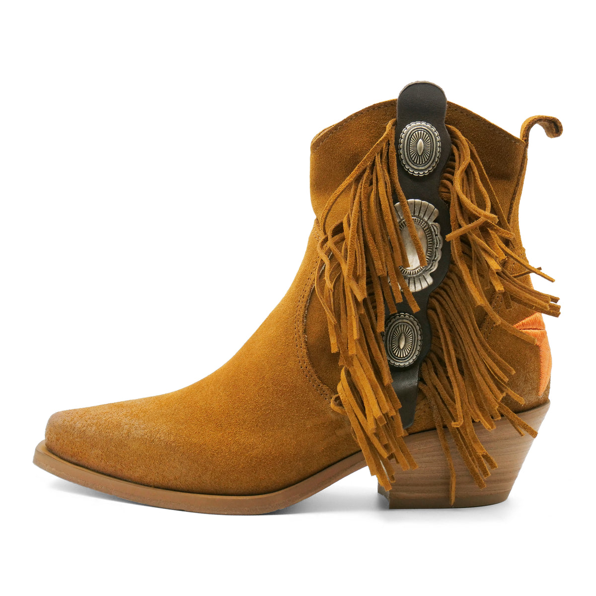 DX2430 - Tan Fringed / Orange Star Ankle Boot