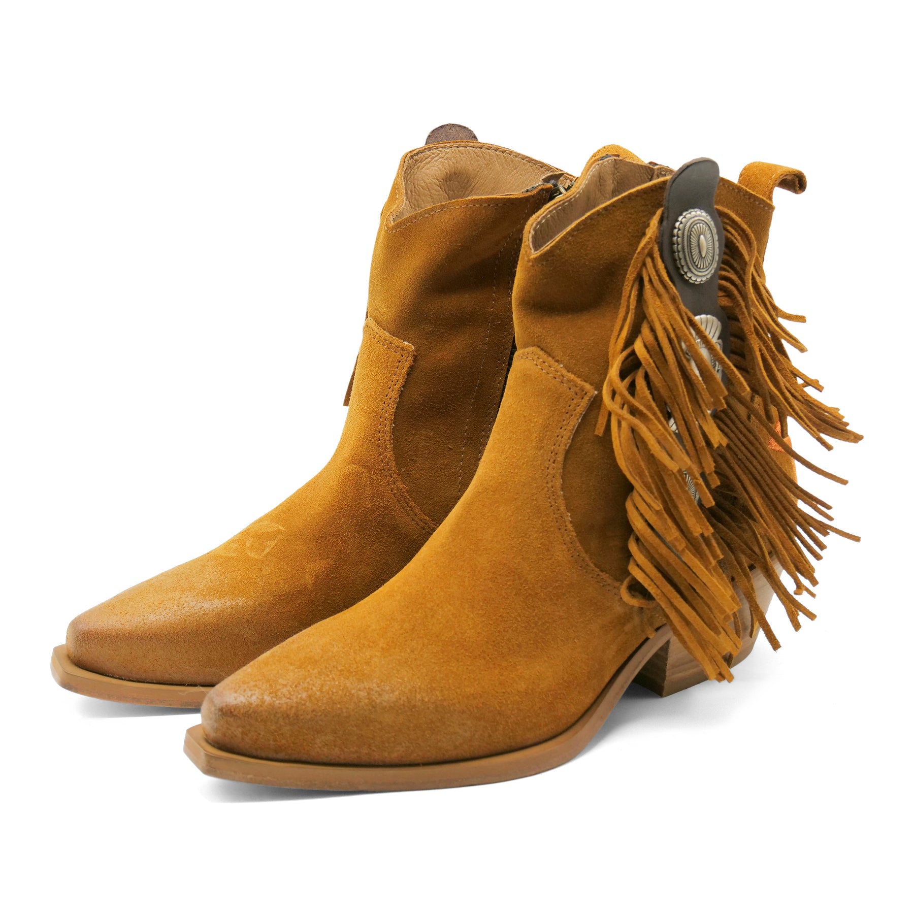 DX2430 - Tan Fringed / Orange Star Ankle Boot