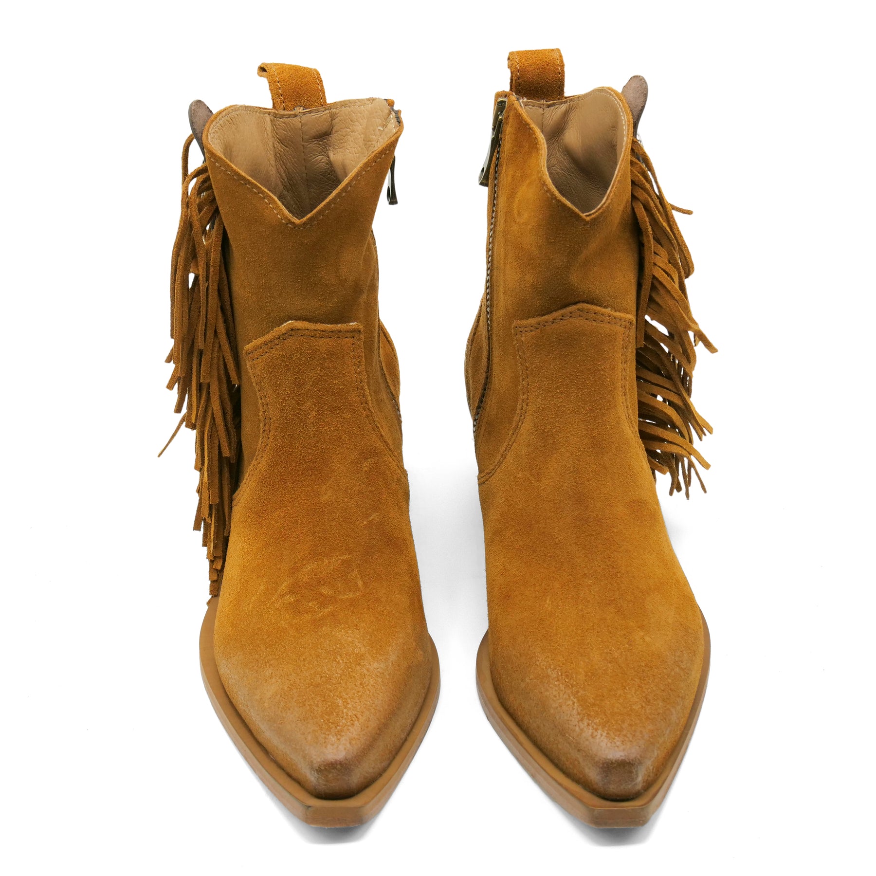 DX2430 - Tan Fringed / Orange Star Ankle Boot