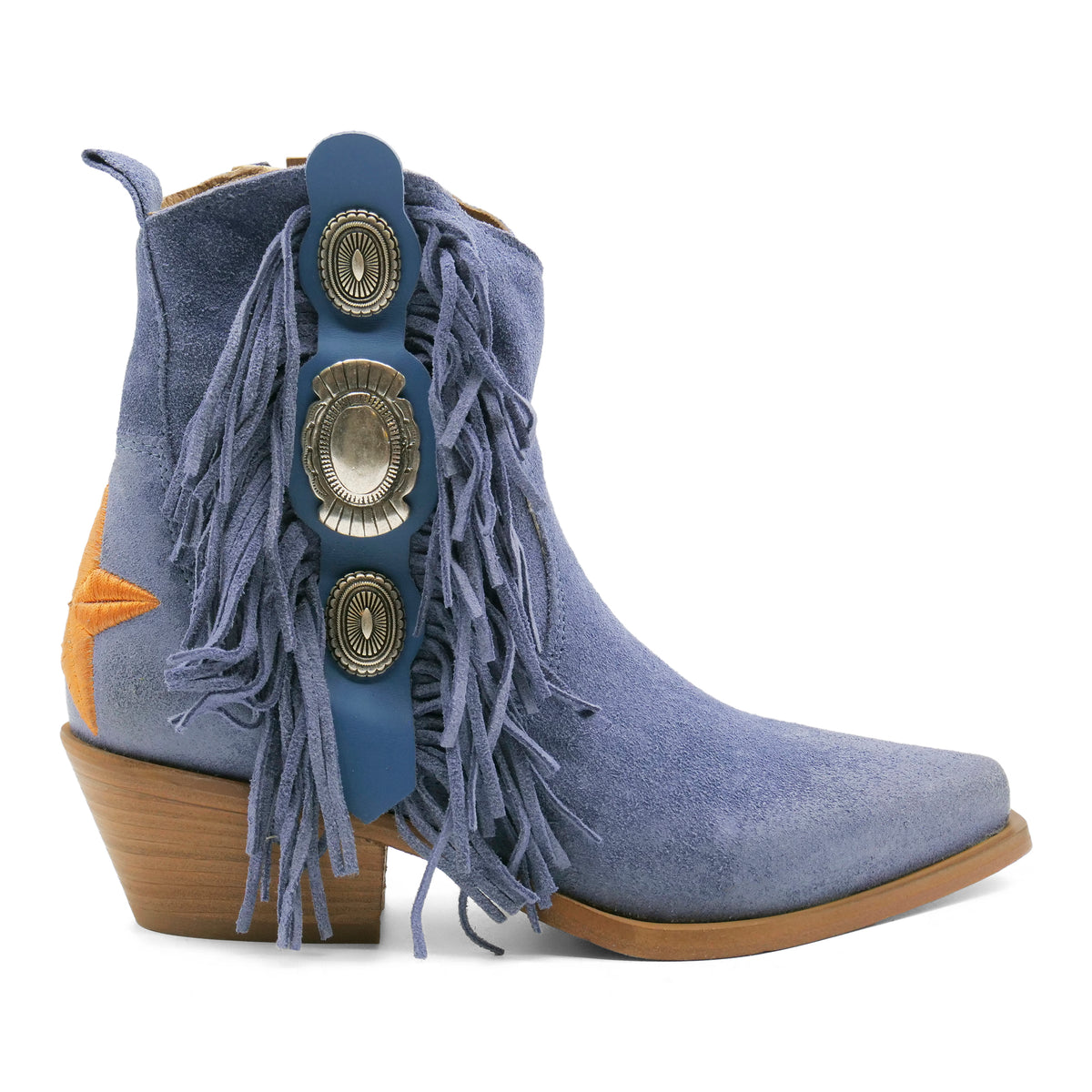 DX2430 - Blue Fringed / Orange Star Ankle Boot