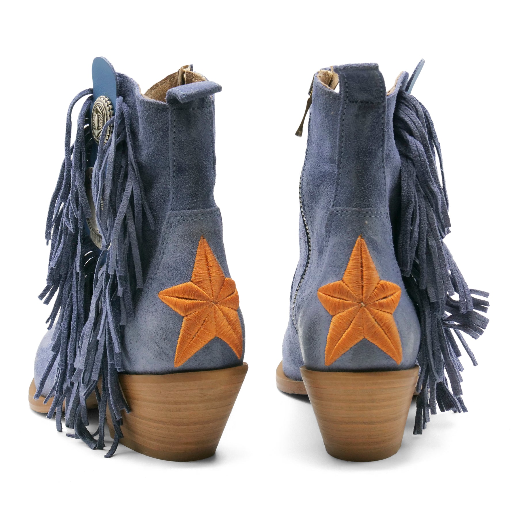 DX2430 - Blue Fringed / Orange Star Ankle Boot