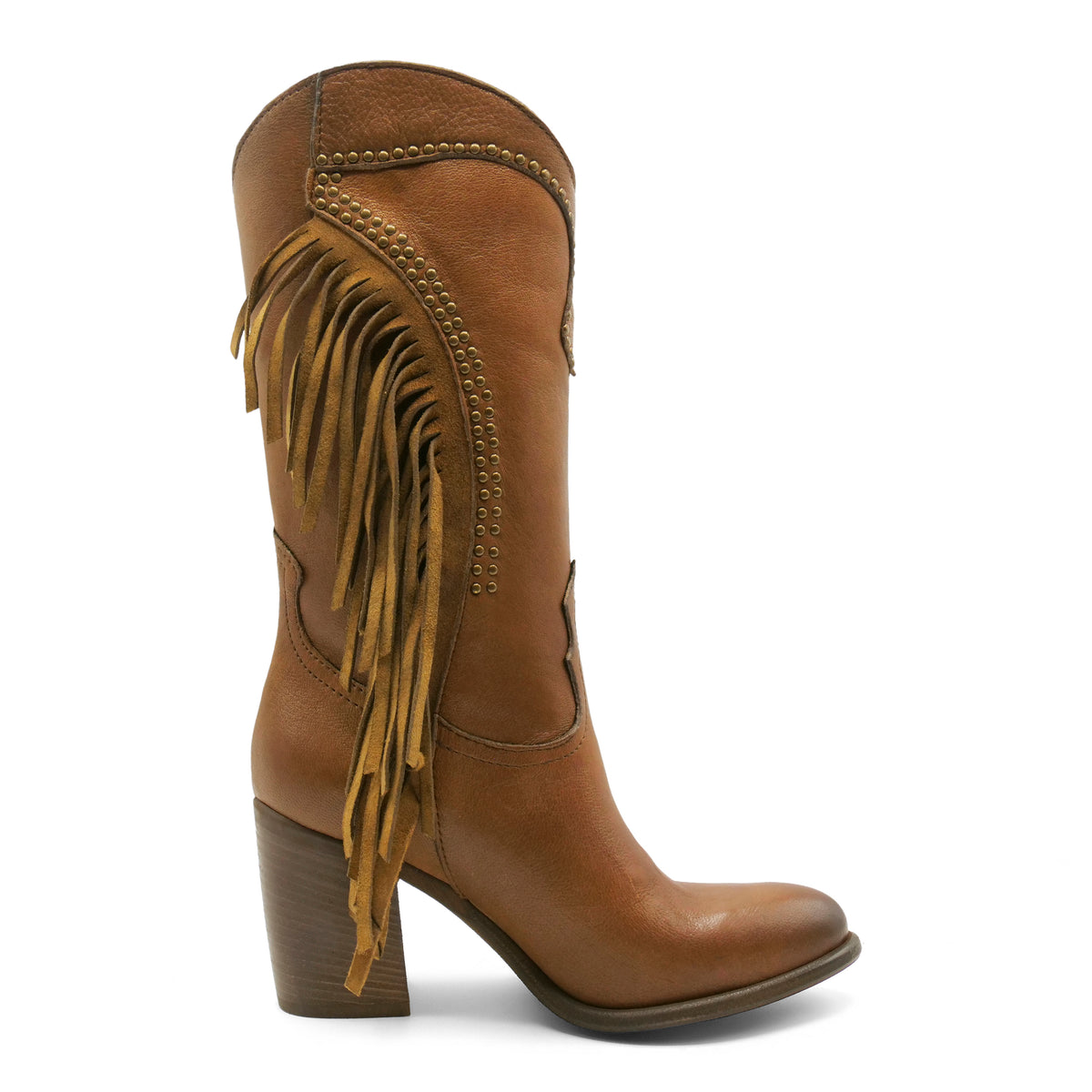 FLOR10 - Brown Fringed Boot