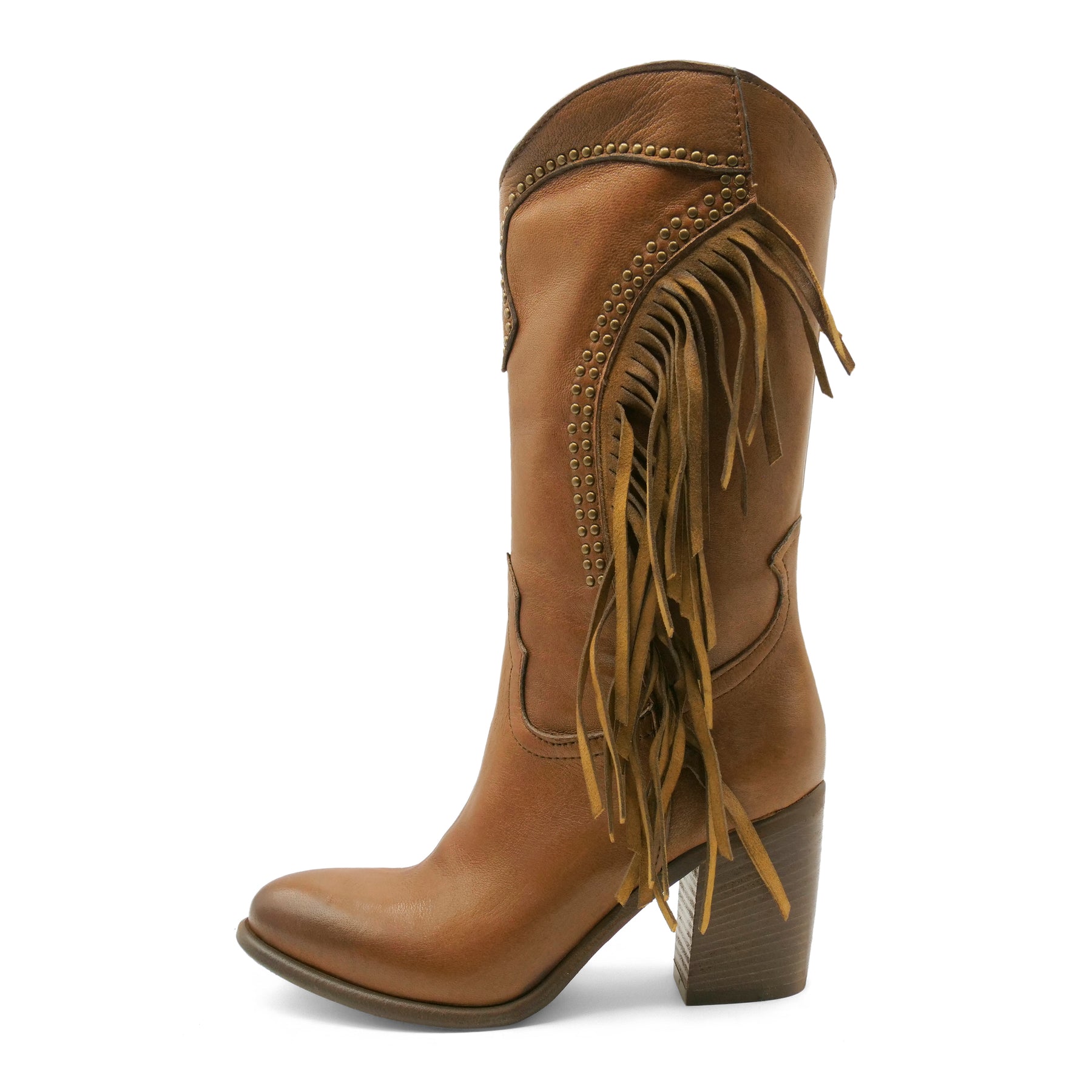 FLOR10 - Brown Fringed Boot