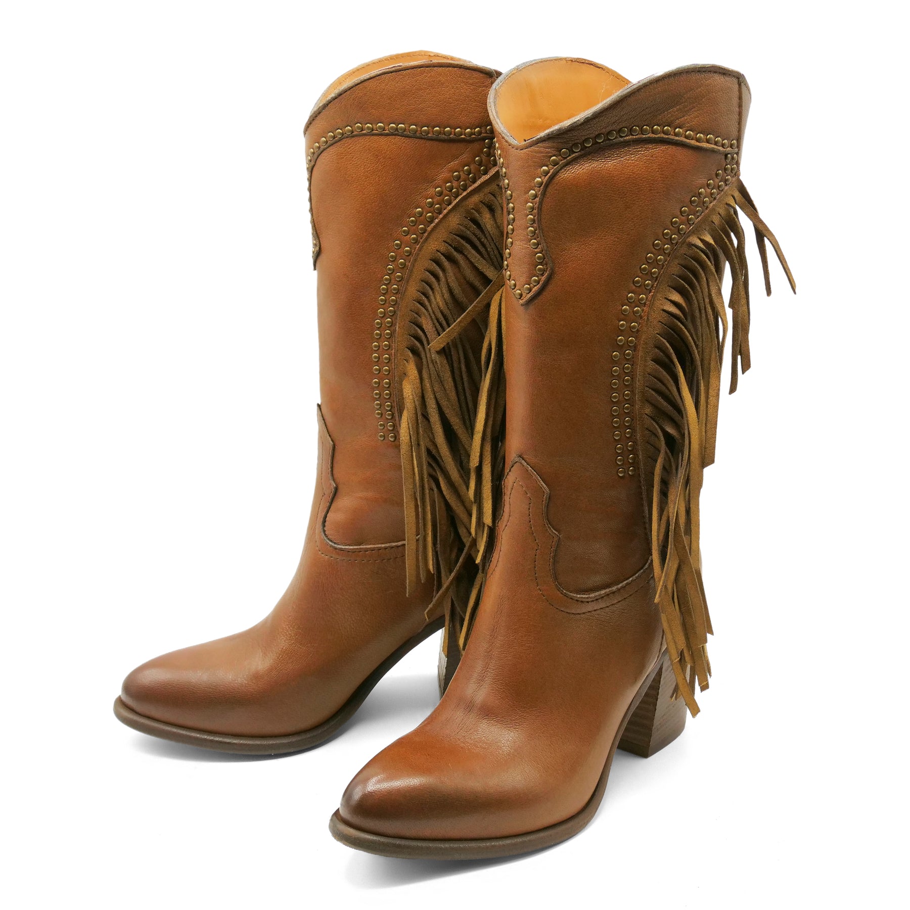 FLOR10 - Brown Fringed Boot