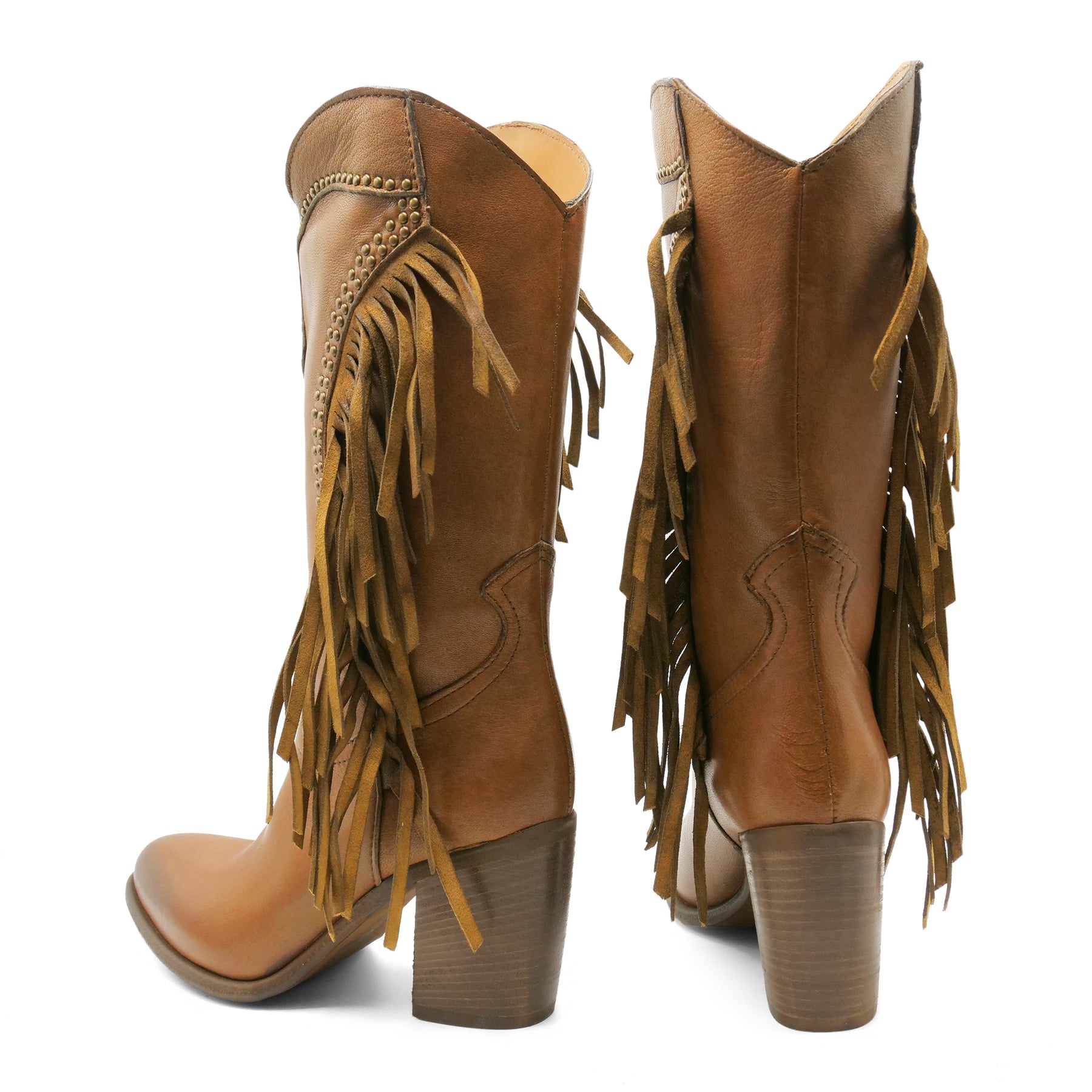 FLOR10 - Brown Fringed Boot