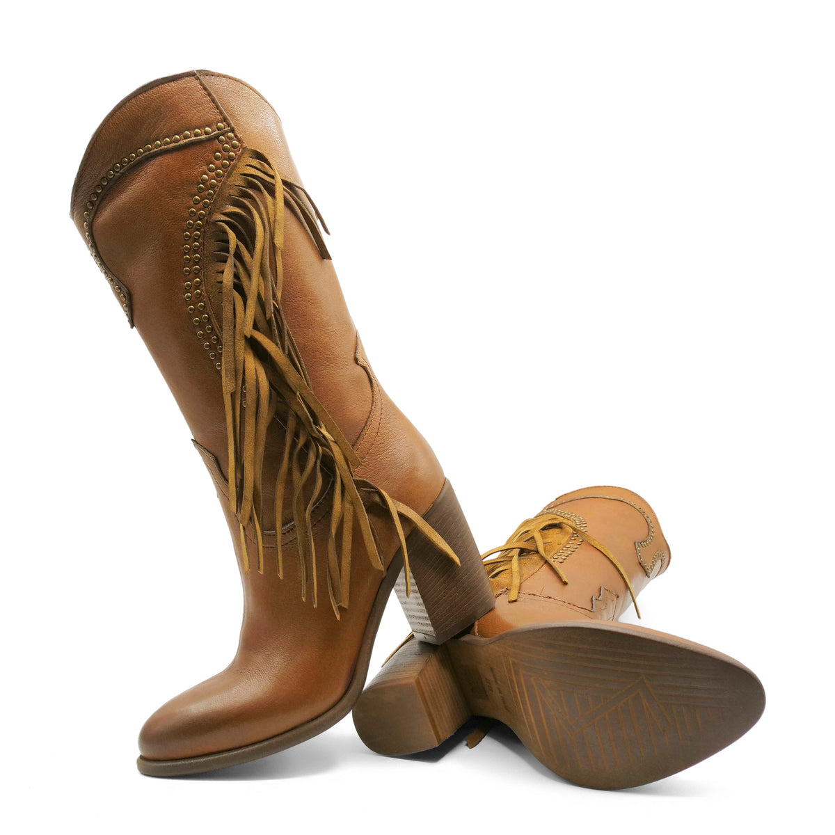 FLOR10 - Brown Fringed Boot