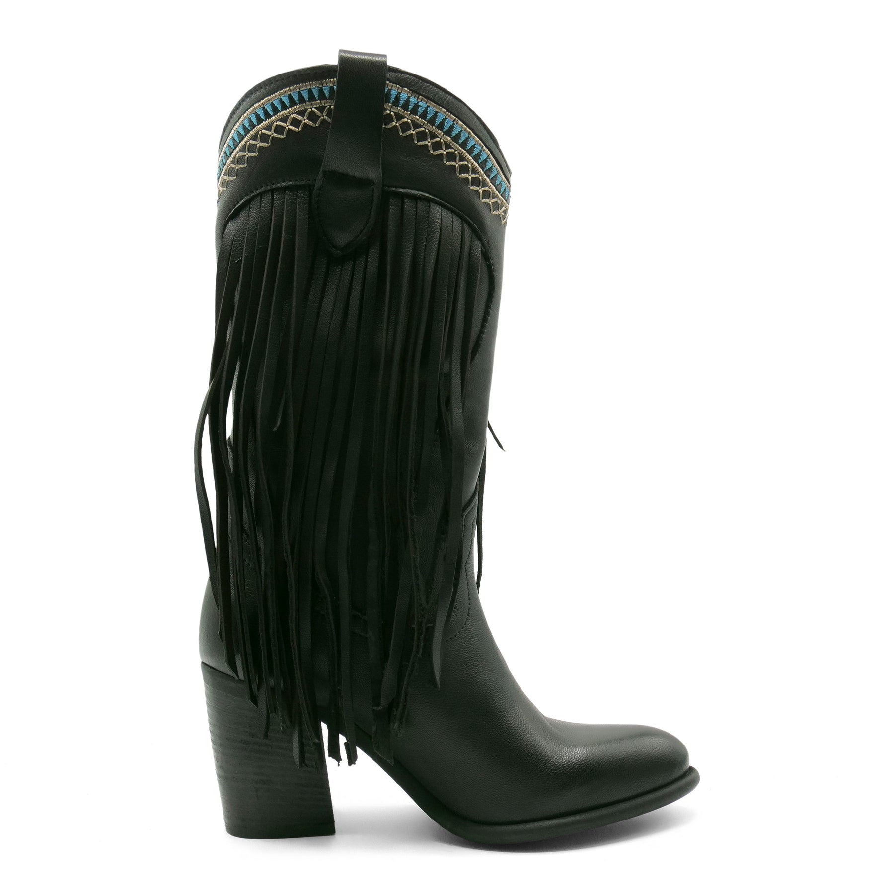 FLOR09 - Black / Turquoise Tassels