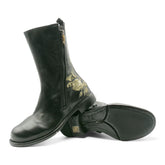 CT02A -Cordovan Black/Gold Flower