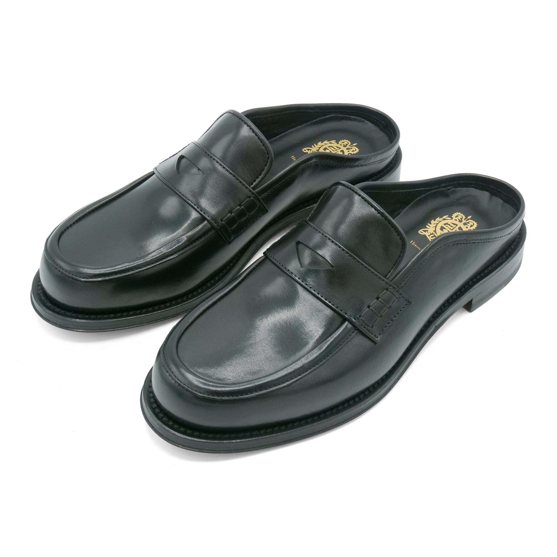 PAUL4604 - Classic Black Leather Mule