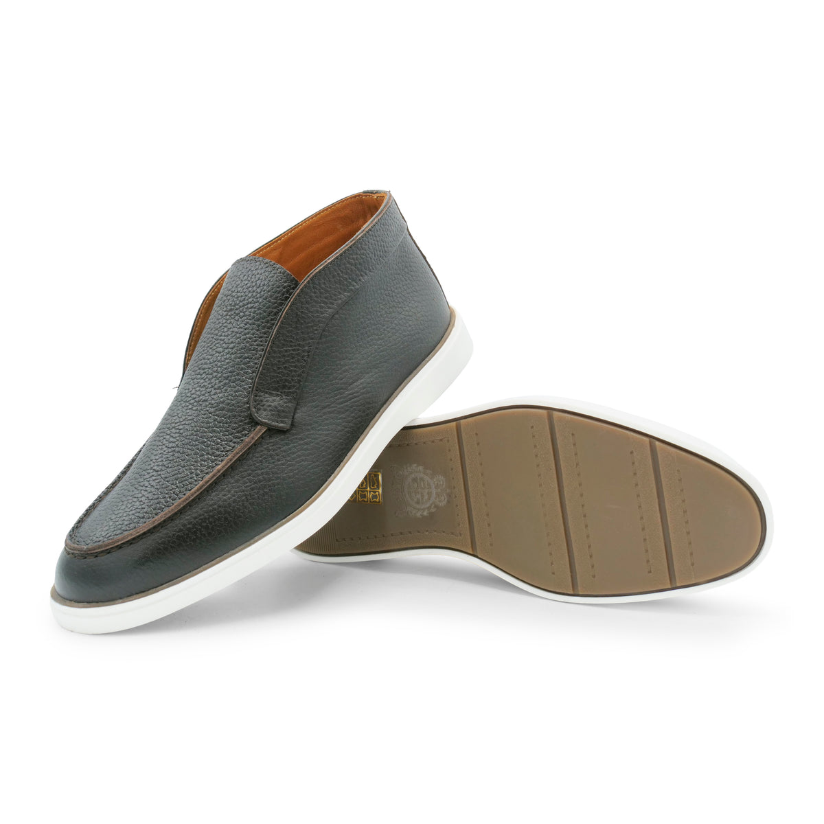 6060 - Brown Leather Ankle Loafers