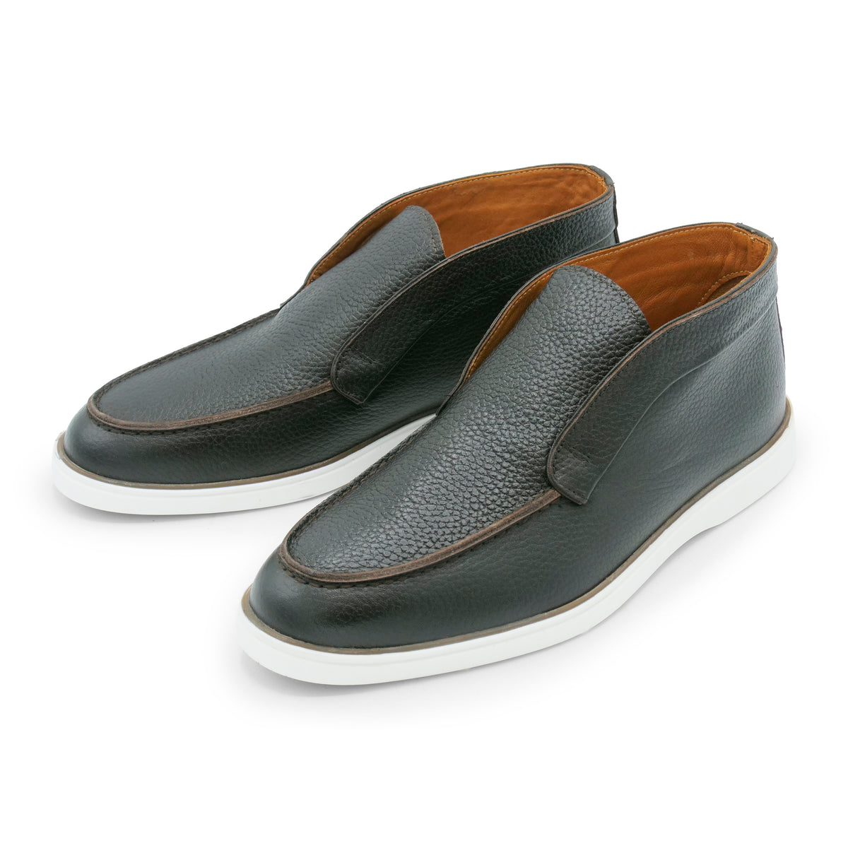 6060 - Brown Leather Ankle Loafers