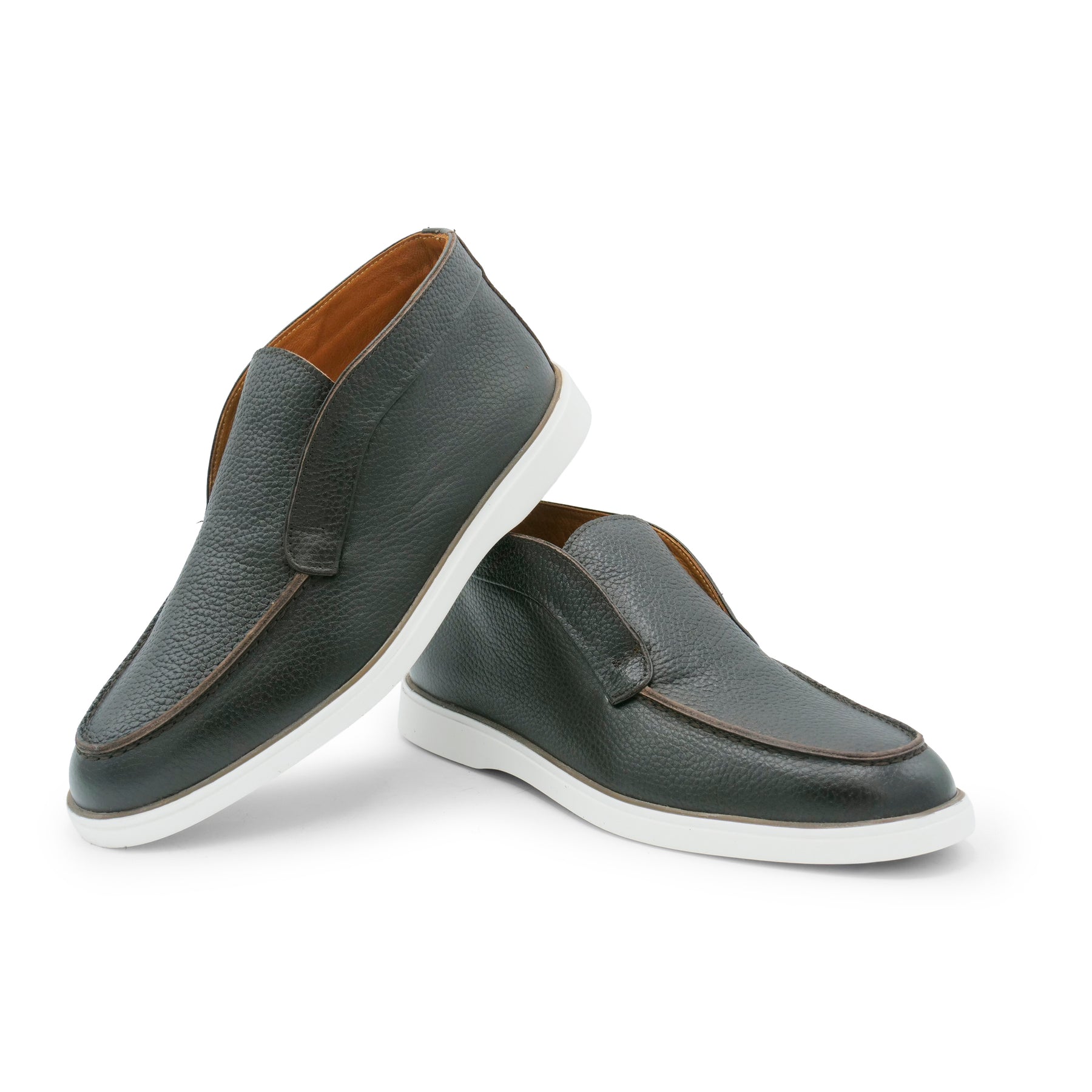 6060 - Brown Leather Ankle Loafers
