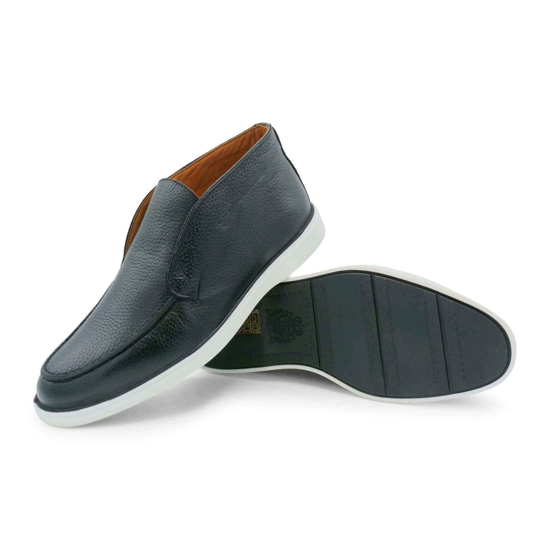6060 - Black Leather Ankle Loafers
