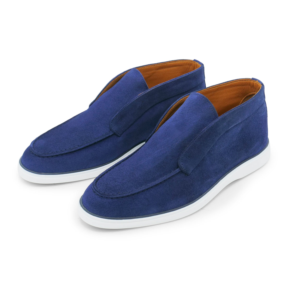 6060 - Ocean Blue Suede Ankle Loafers
