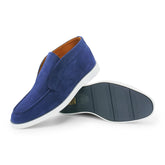 6060 - Ocean Blue Suede Ankle Loafers