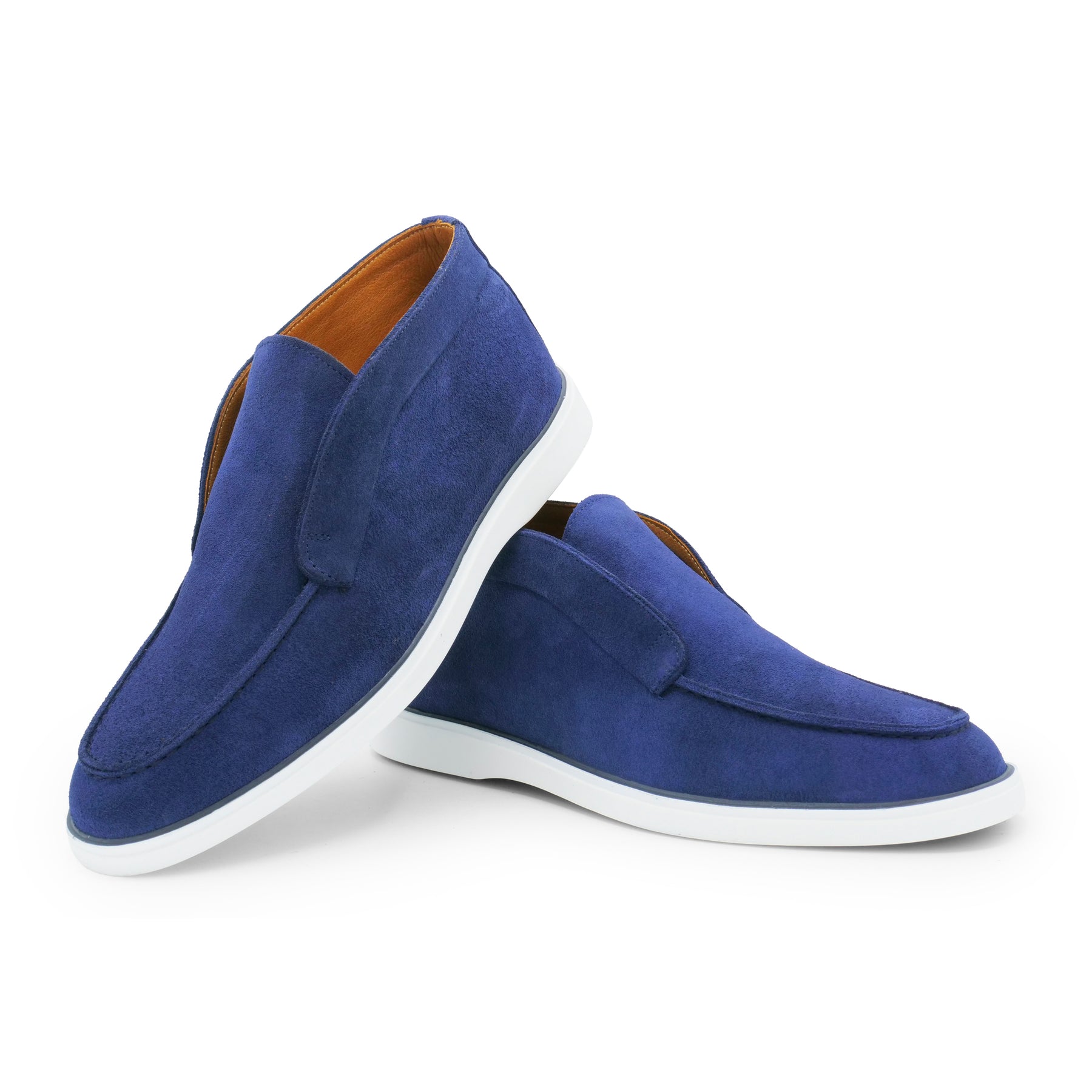 6060 - Ocean Blue Suede Ankle Loafers