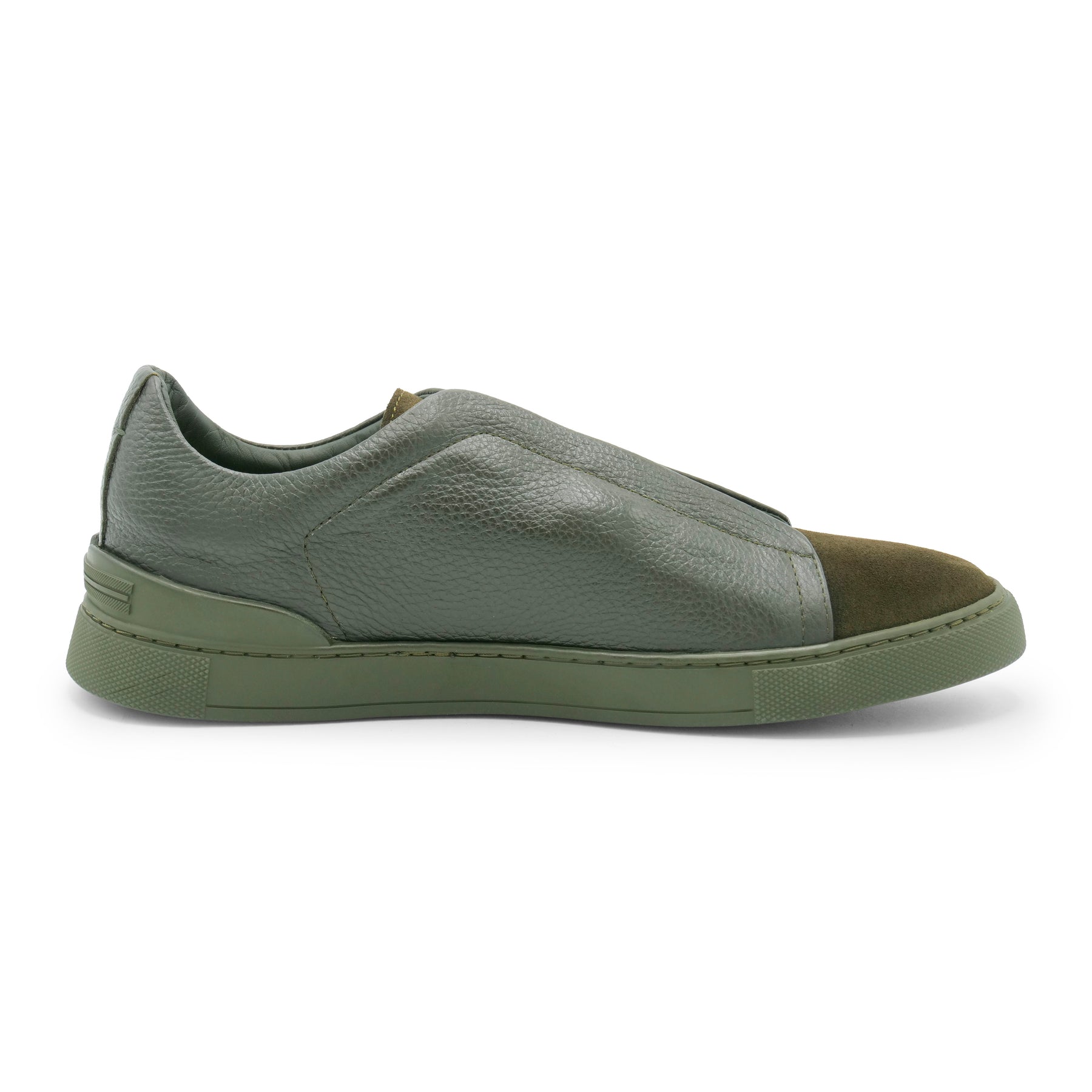 6948 - Military Green Leather COMBI Slip On