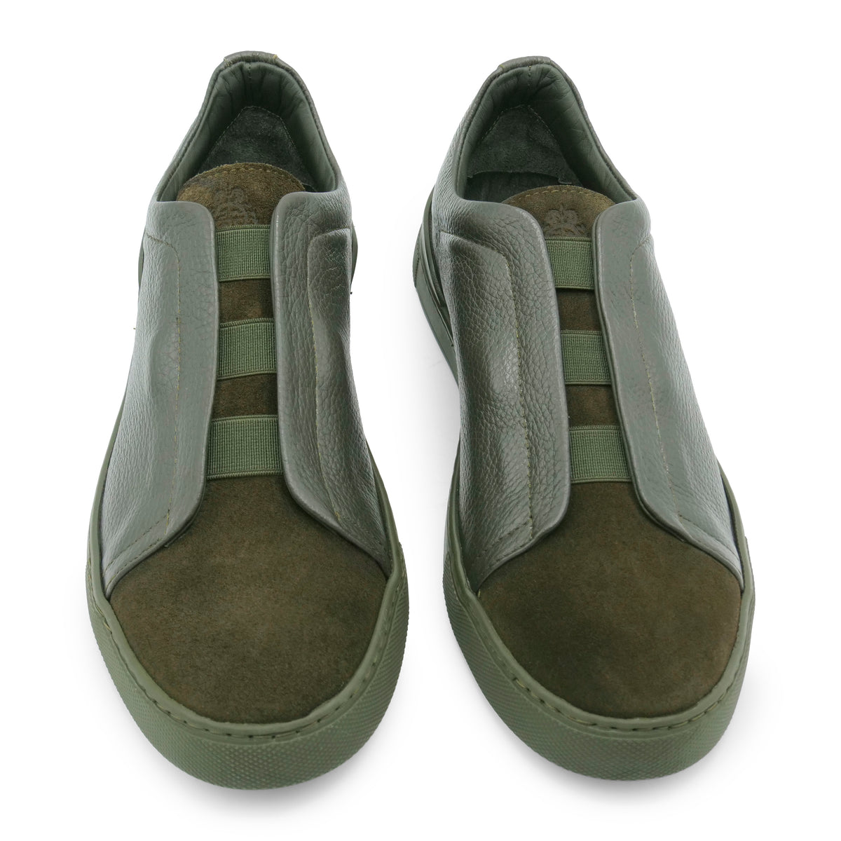 6948 - Military Green Leather COMBI Slip On