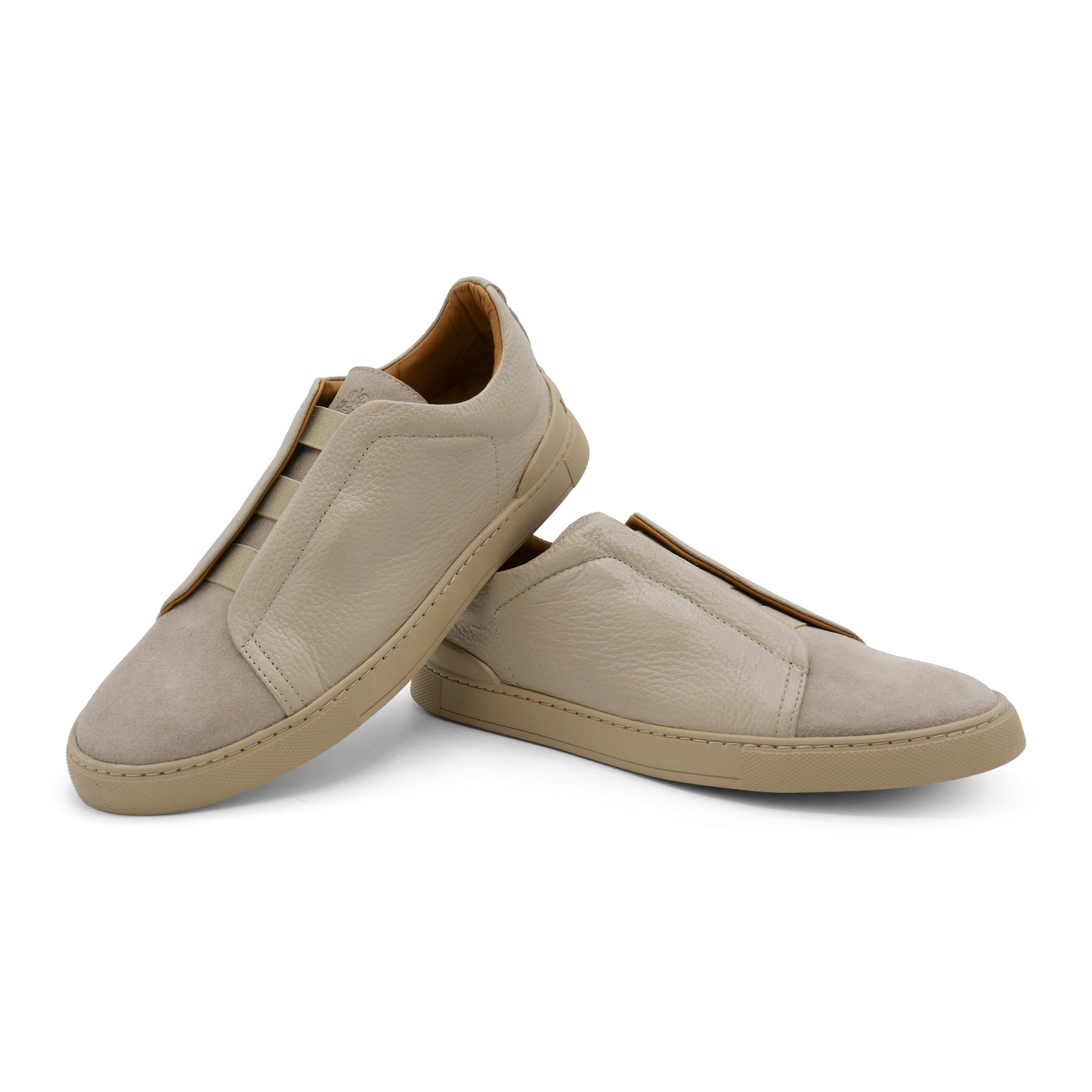 6948 - Beige Leather COMBI Slip On