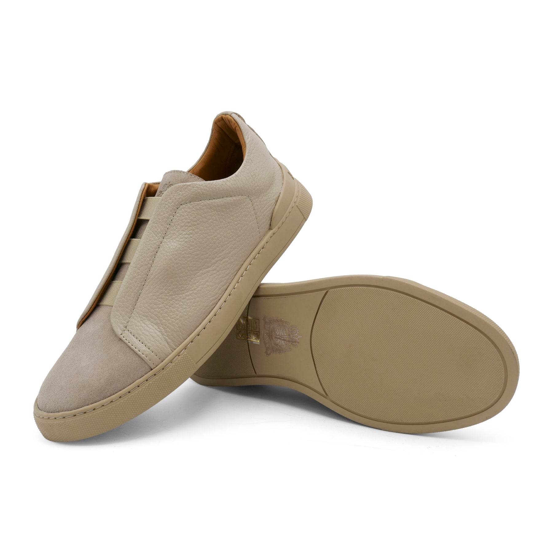 6948 - Beige Leather COMBI Slip On