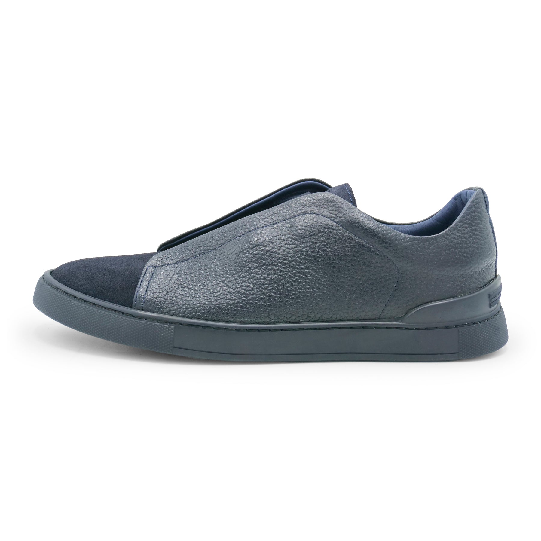 6948 - Navy Blue Leather COMBI Slip On