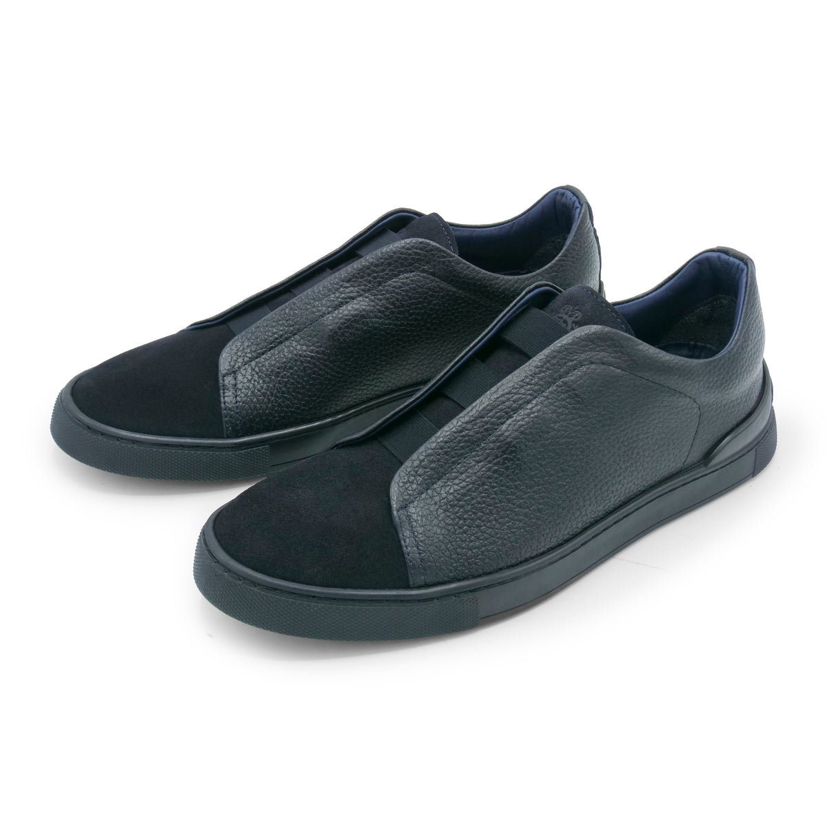 6948 - Navy Blue Leather COMBI Slip On