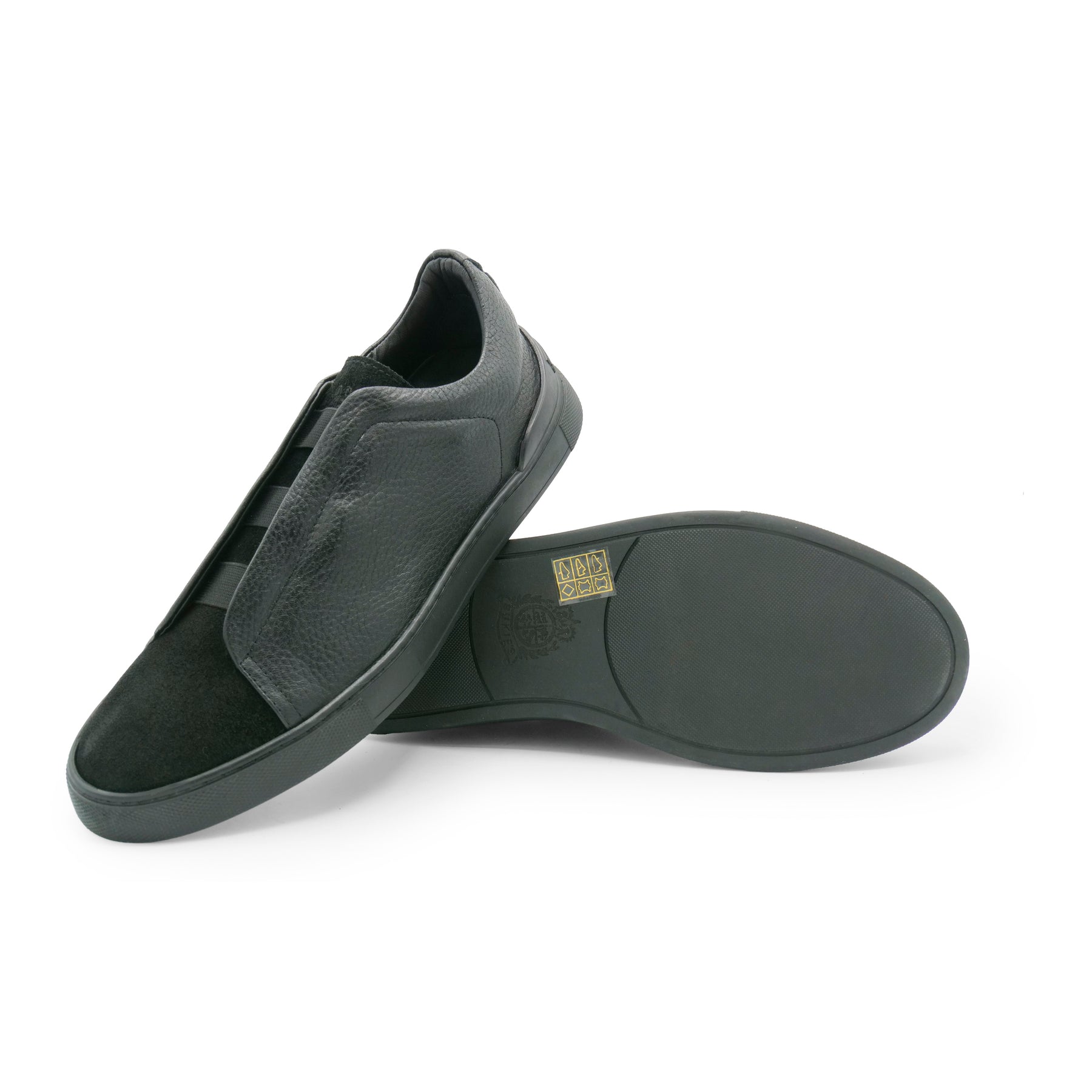 6948 - Black Leather COMBI Slip On